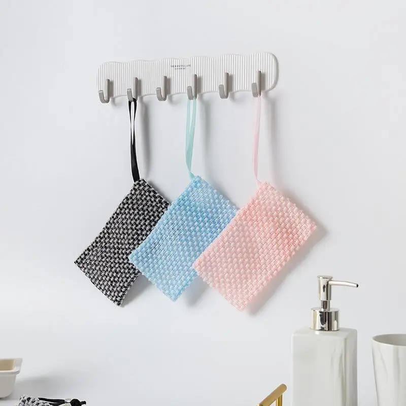 1Pcs Japanese Sauna Soap Bag Exfoliating Mesh Pouch Quick Dry Hanging Soap Holder for Bathroom Shower Body Cleaning Drain Filter