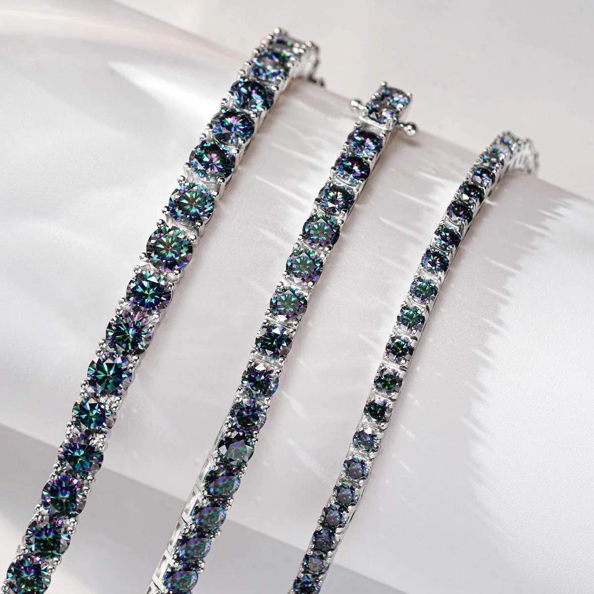 Luxurious and Exquisite Color Moissanite Bracelet for Women 18K Real Platinum PT950 Tennis Bracelet 3/4/5MM Moissanite Chain