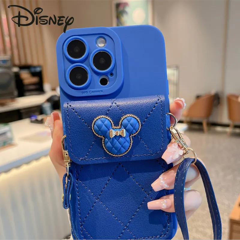 Disney Minnie New Women's Crossbody Bag Fashionable High Quality Bank Card Bag Phone Case Cute Cartoon Credit Card Case