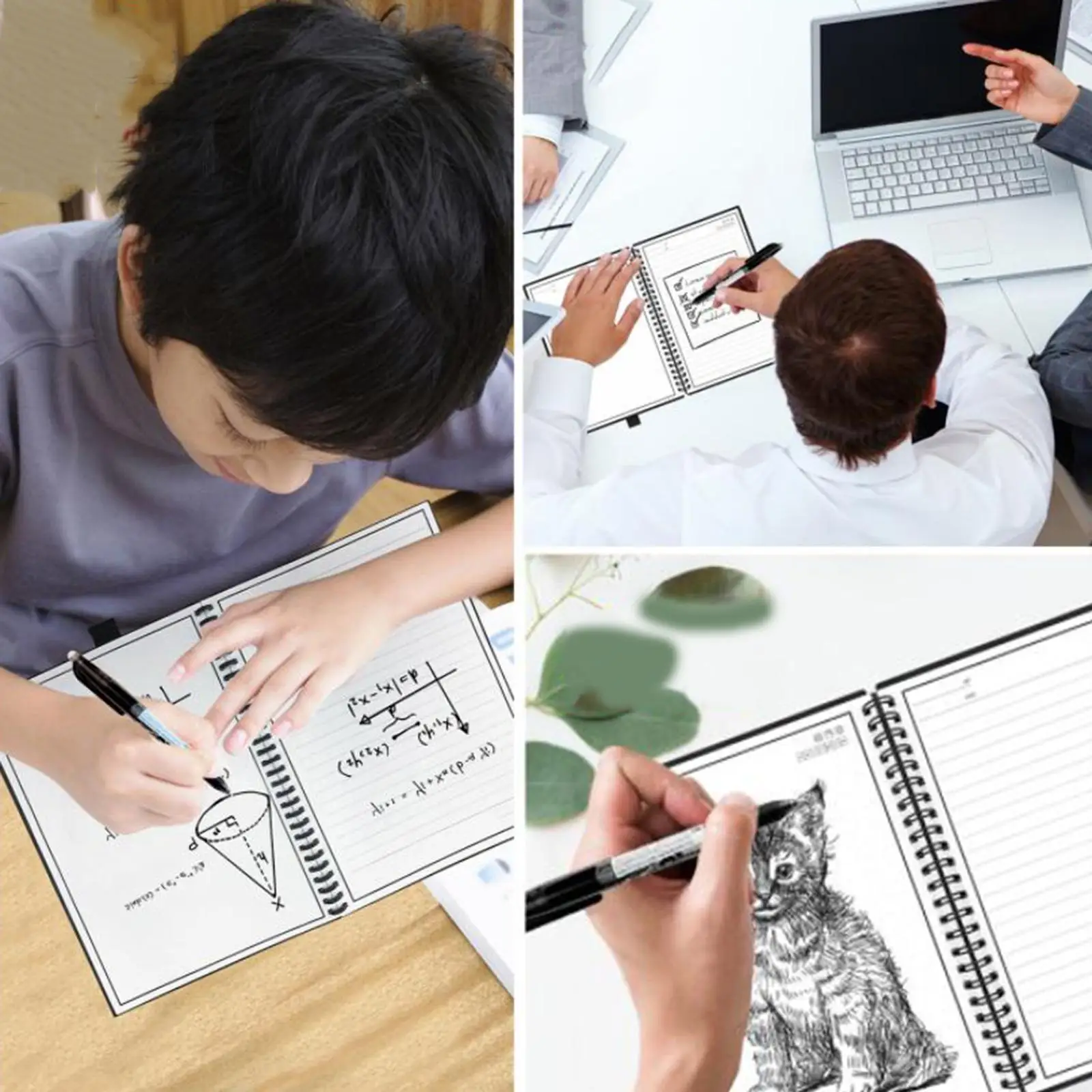 Waterproof Reusable Notebook Planner with Pen Erasable Notebook Paper Pad Pocketbook Diary Office Drawing Gift for Women/Men