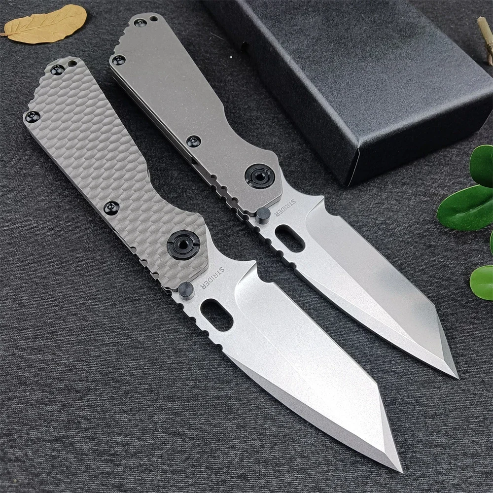 High Hardness Tactical Hunting D2 Blade TC4 Titanium Handle Folding Knife Outdoor Camping Survival Tool with Pocket Clip