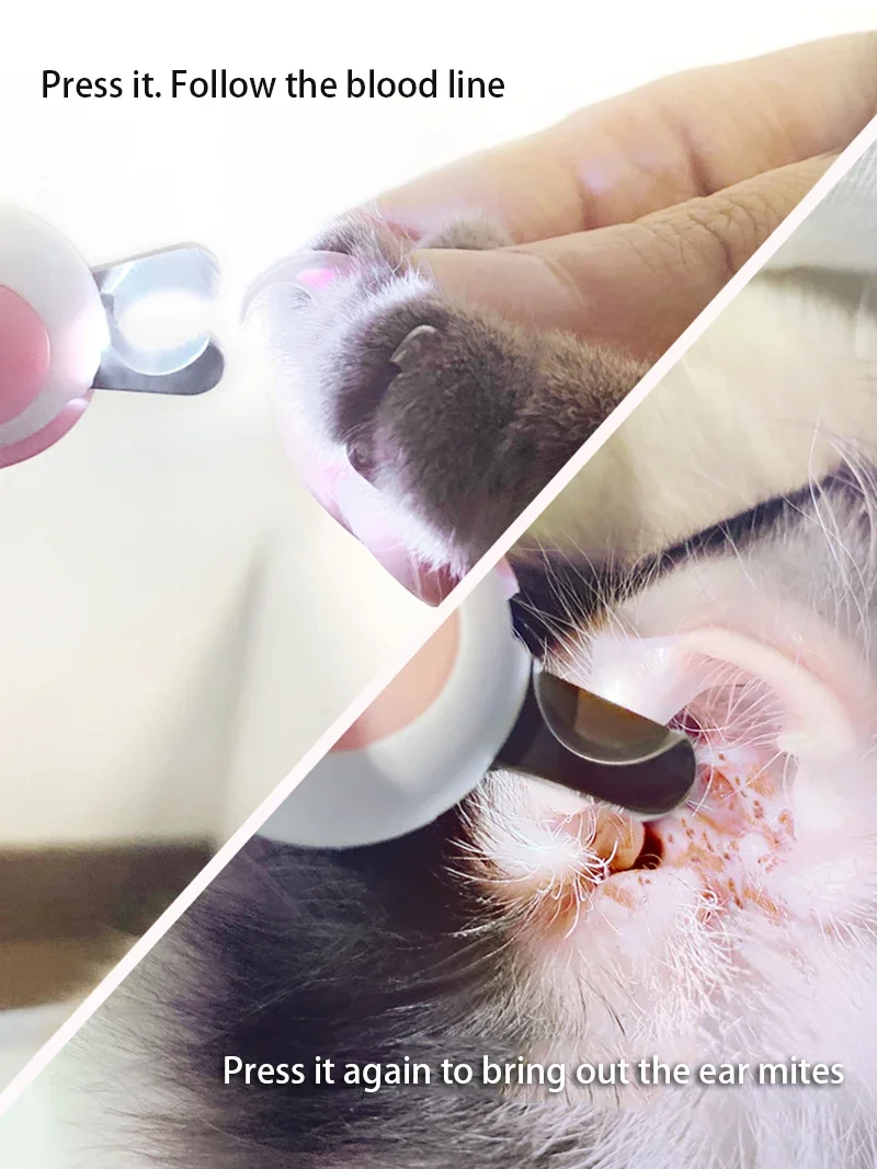 LED-Tier-Nagelknipser für Katzen & Hunde, professioneller Krallentrimmer mit Sicherheitsverriegelung zur Vermeidung von Überkürzungen, scharfes Pflegewerkzeug – Detail 6
