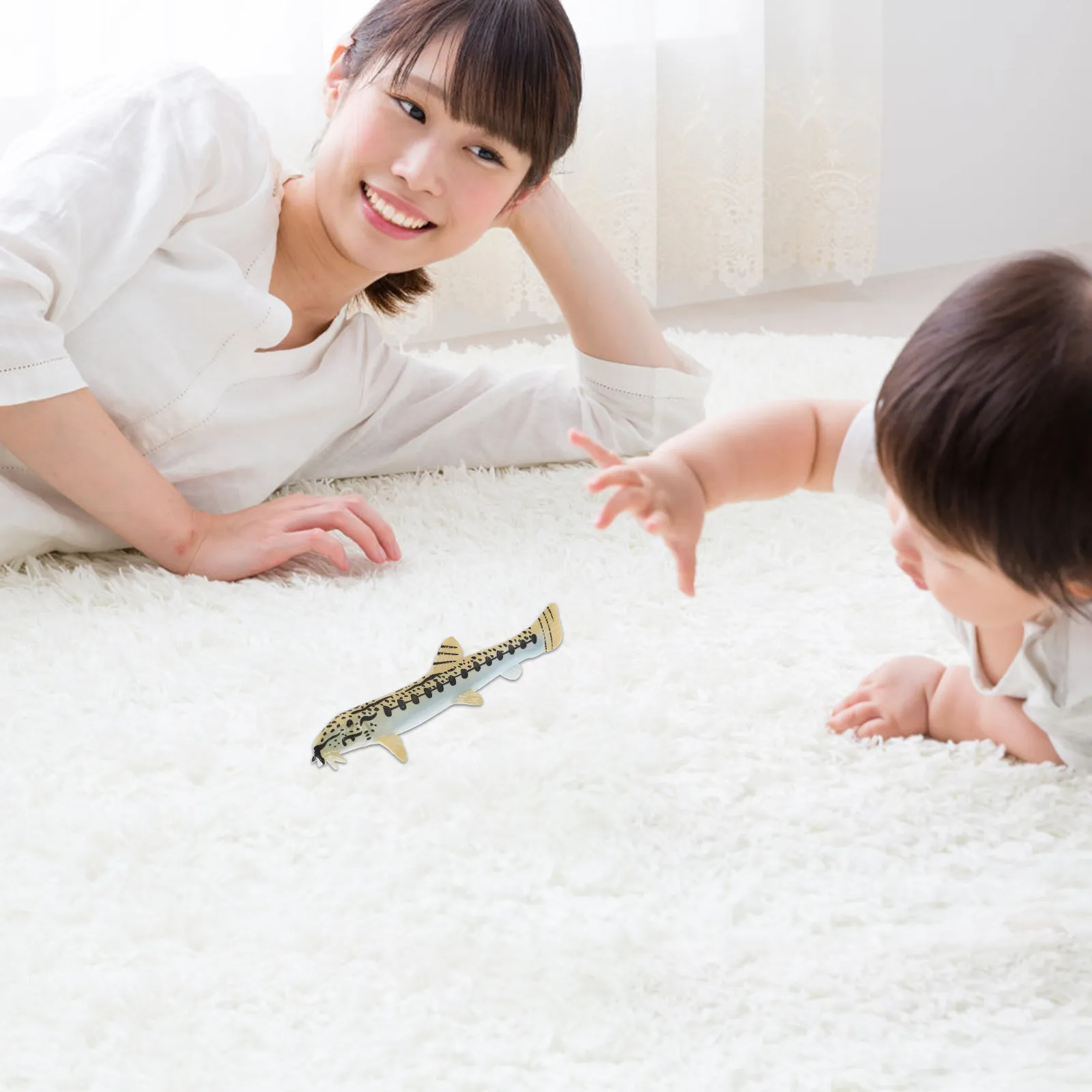 

Реалистичная фигурка морского животного Cobitis Taenia Linnaeus, расписанная вручную, декоративная фигурка океанского лоуча, развивающая познавательная настольная поделка