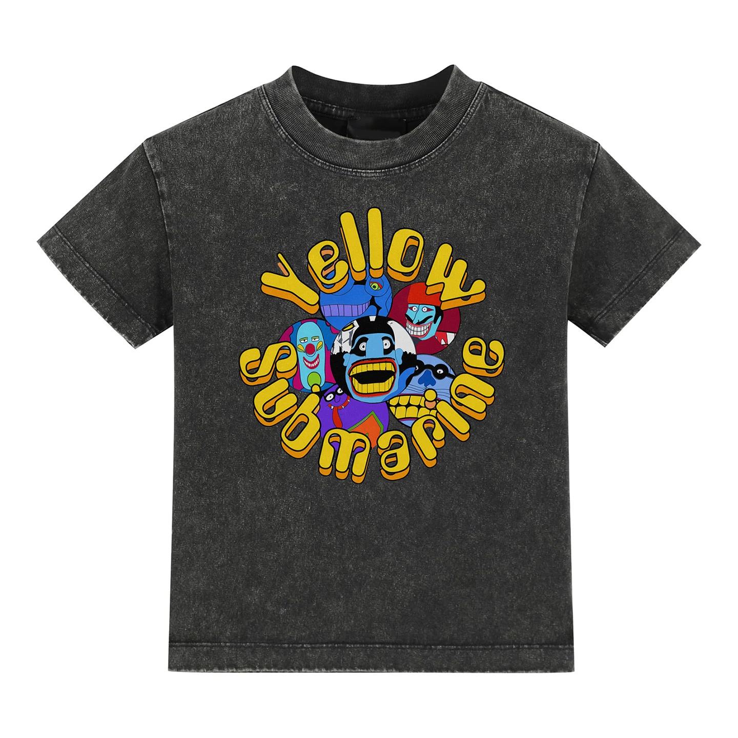 Retro The Beatles Rock Album-themed Washed-out Vintage American Men's and Women's Short-sleeved Washed T-shirts