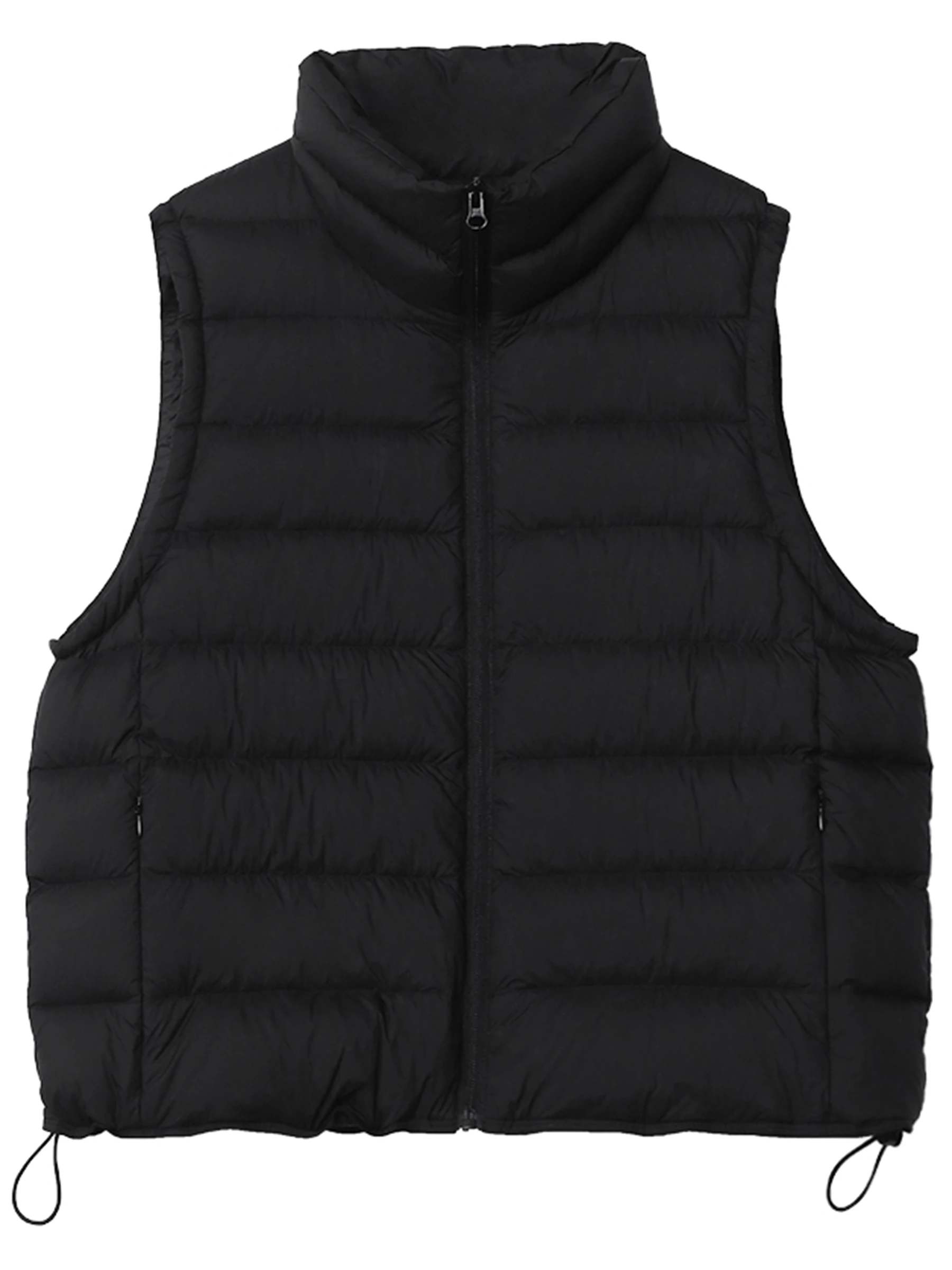 Chique ven novas mulheres para baixo casacos sem mangas leve 90 pato branco para baixo gola alta feminino para baixo colete outono inverno 2025