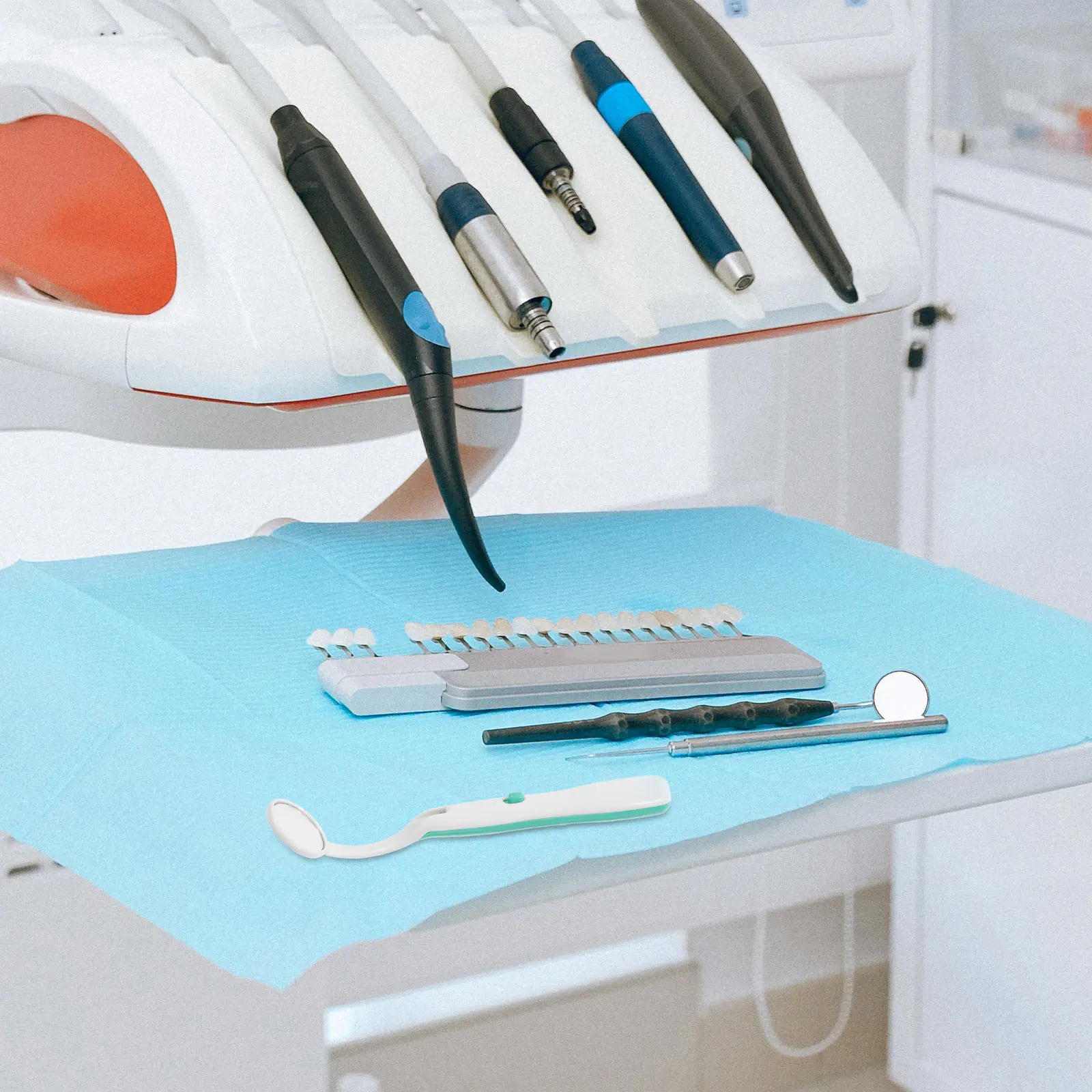 LED 口鏡グリーン防曇歯科ツール歯検査明るい口腔鏡プラスチックスペキュラム耐食性