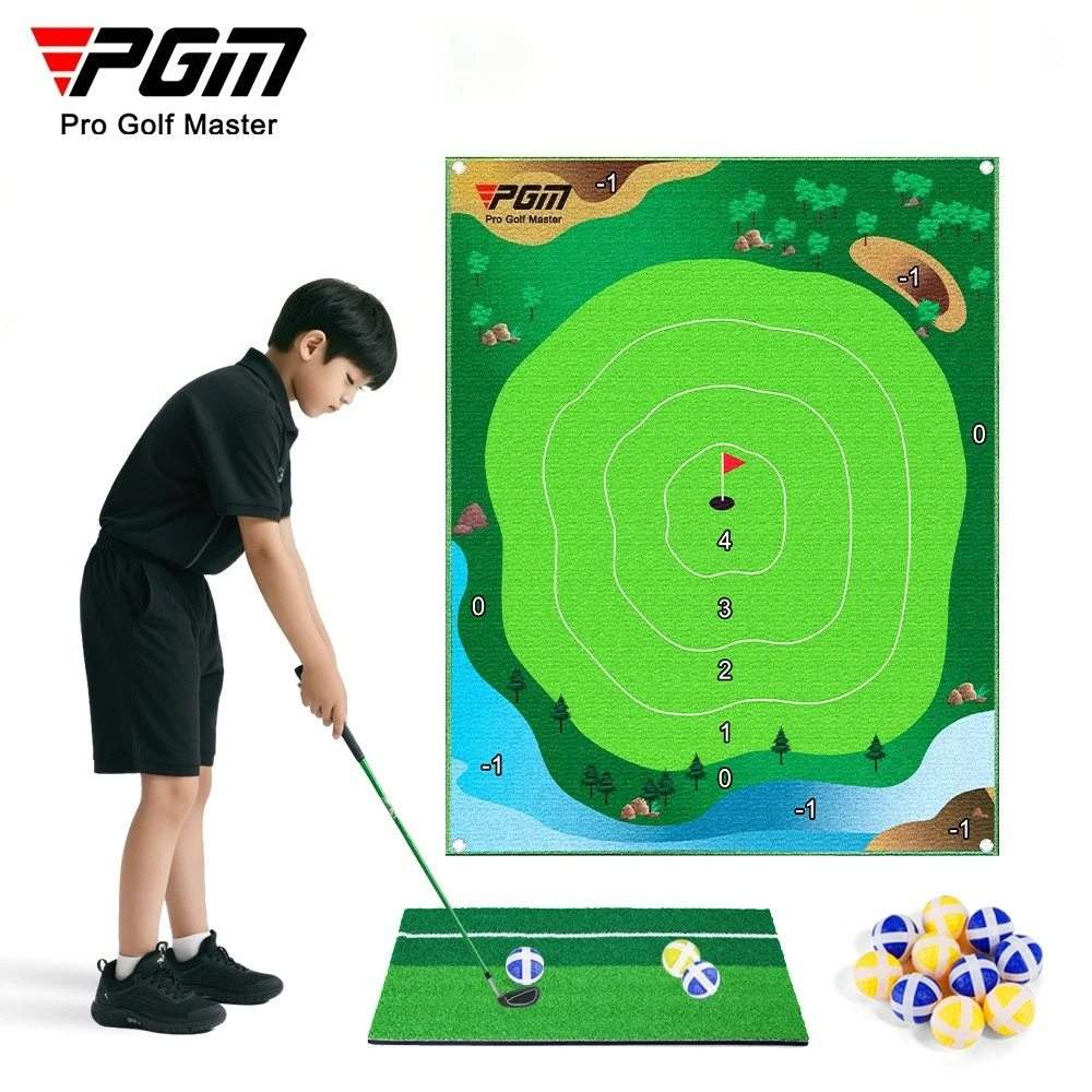

Тренажер для гольфа PGM Golf: мат для отработки ударов и точной игры, можно разместить горизонтально или подвесить, модель DJD040