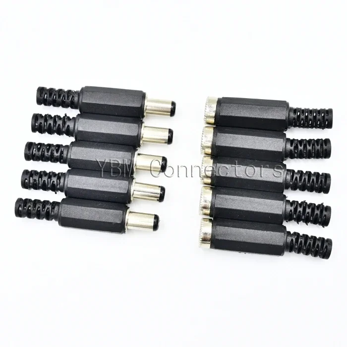 10pcs High quality DC Connector 2.1*5.5mm Power Jack DC Power Conector 5.5x2.1 Male&Female