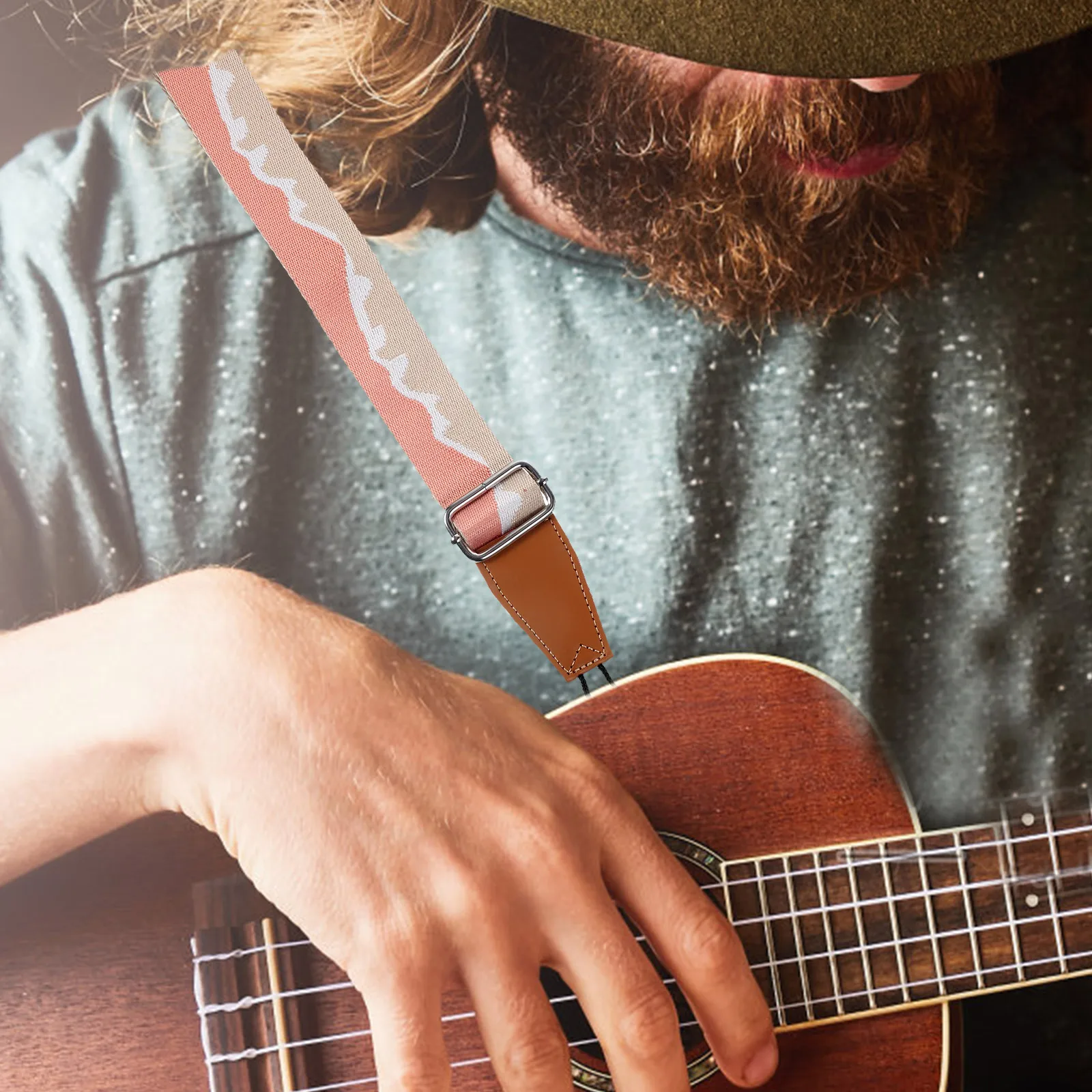 

Ukulele Strap No-drill Guitar Instrument Western Musical Cotton Belt for Practical Solid