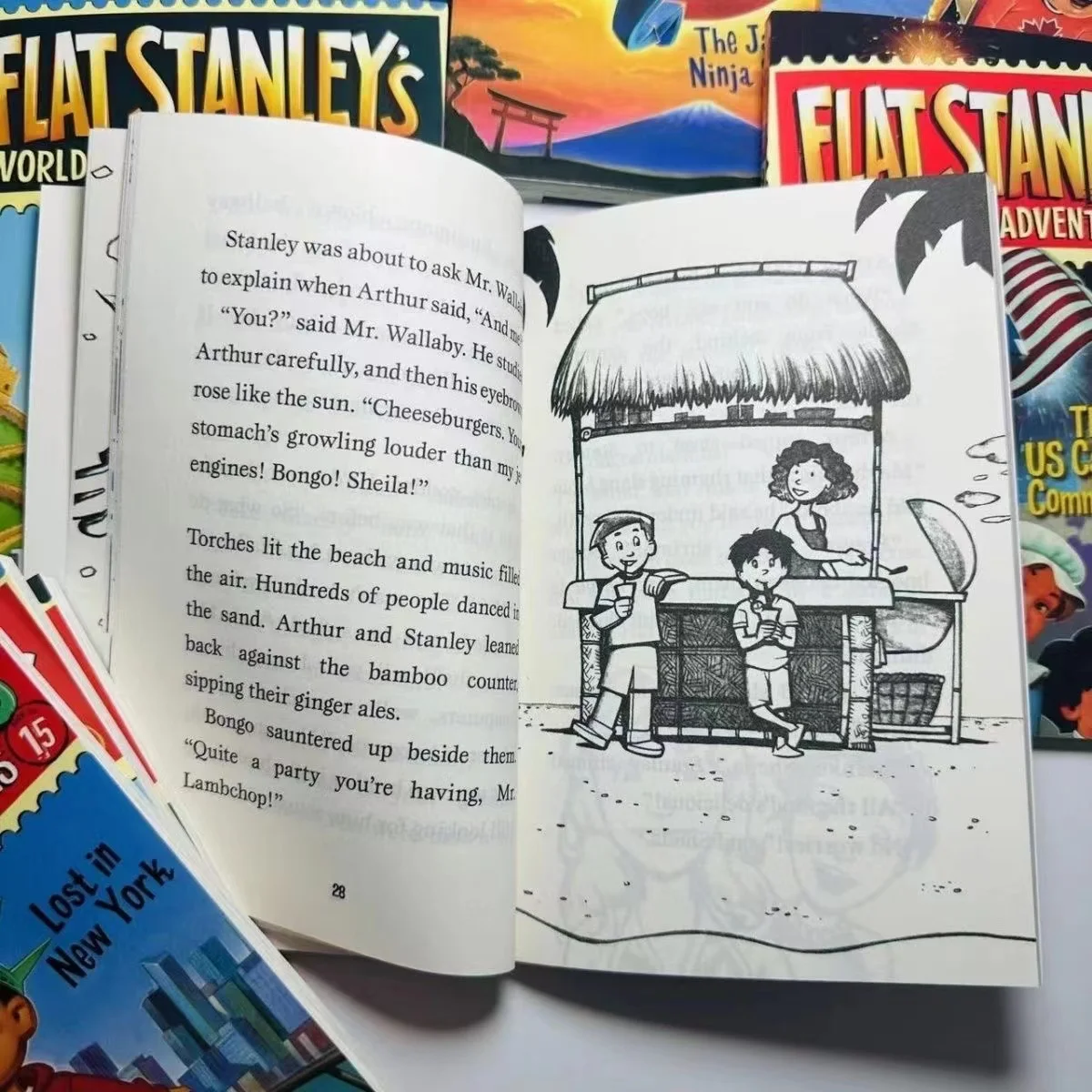 19PCS/Set The Flat Stanley Collection Global Adventure Obraz dla dzieci Angielska książka do czytania Komiks Powieść Fikcja Prezent dla dzieci