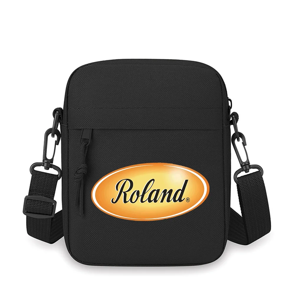 

Roland brand oval logo design Men Crossbody Bag Single Shoulder Women Cartoon Anime Film Printing Design Unisex