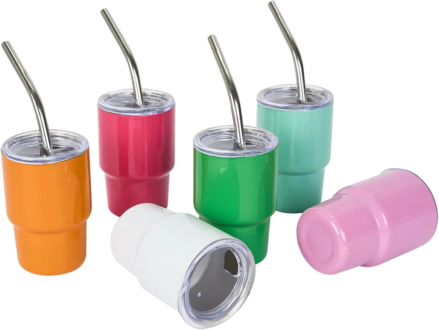 

Mini Tumbler Shot Glass with Straw, 3 oz Shot Glass with Straw and Lid, Funny Shot Glasses, Colored Stainless Steel Sublimation