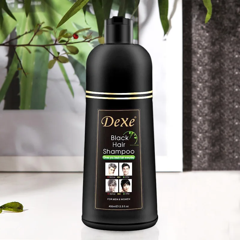 

400ML/14.9 Fl.oz Black Hair Dye shampoo Coloring in Minutes Natural & Long Lasting Hair Dye Shampoo Men & Women Hair turn Black