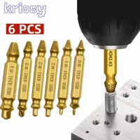 6 PCS HSS Damaged Screw Extractor Drill Stripped Screw Extractor Remover Set Double Ended Broken Screw Bolt Demolition Tools