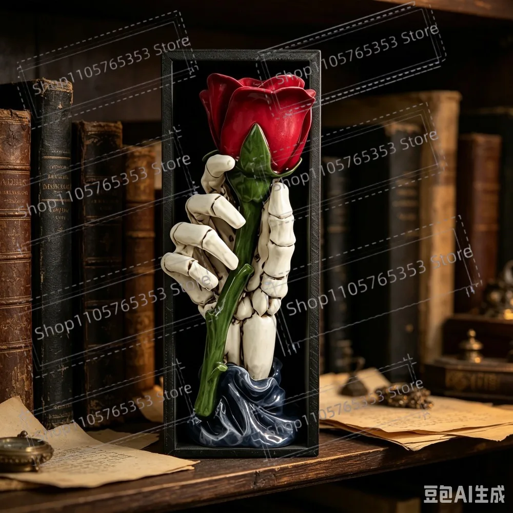 3DPrinted Skull Book Holder Gothic Monster Bookend Sculpture Dark Academia Shelf Decor Home Office Home Decor Halloween Ornament