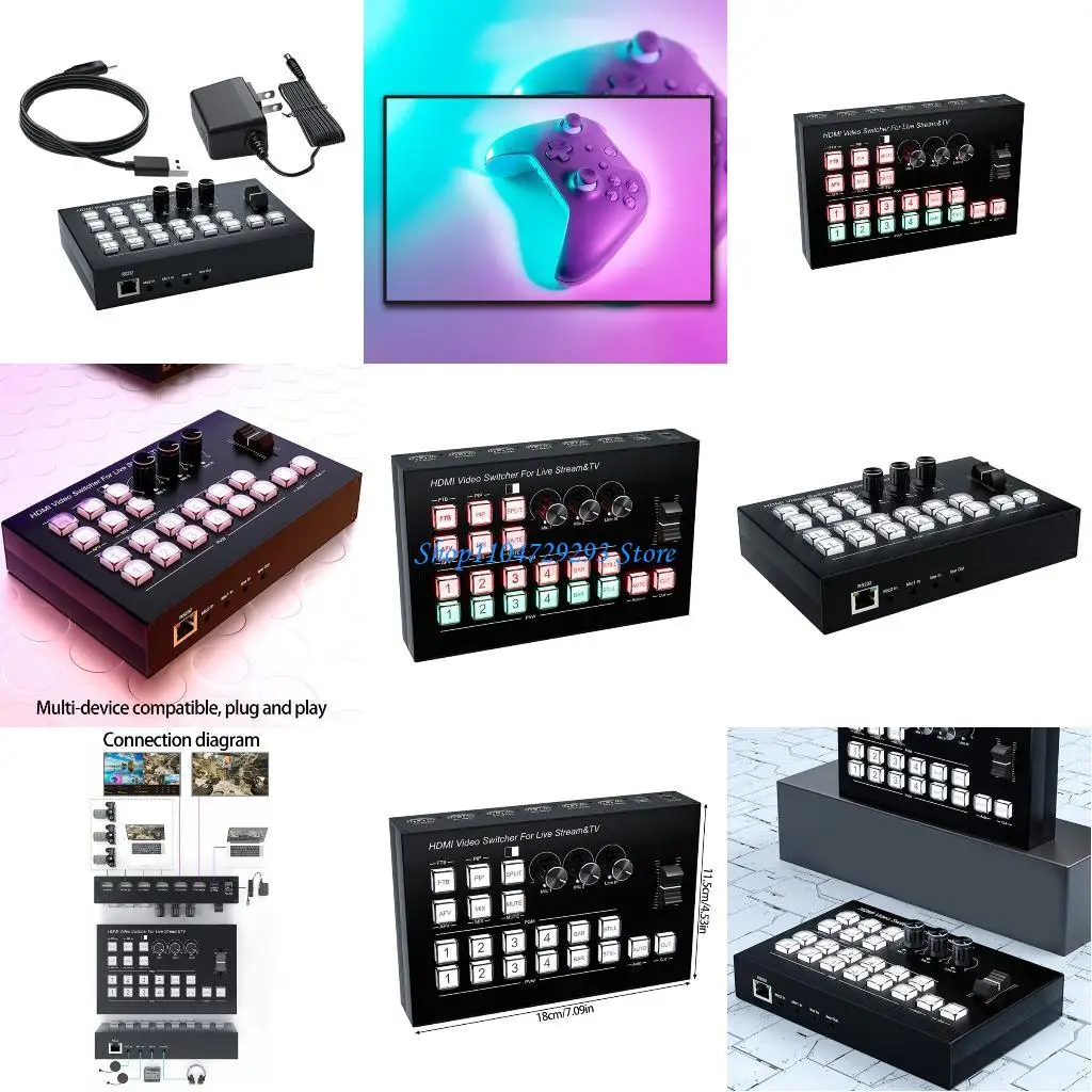 Y2GD Professional 4 Port Switcher Supporting 1080P Output And Scene For Productions