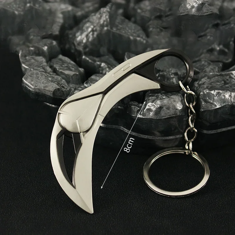 Alloy Metal Samurai Espada Modelo Keychain para Crianças, Arma Valorant, Periférico do Jogo, Ion 2.0 Karambit, Chaveiro Presentes, 8cm