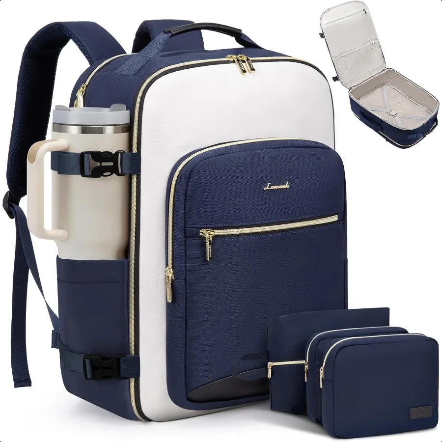 

Large Travel Backpack for Women Men 40L Carry on Backpack for Airplanes TSA Personal Item Travel Bag fits 17 Laptop Waterproof