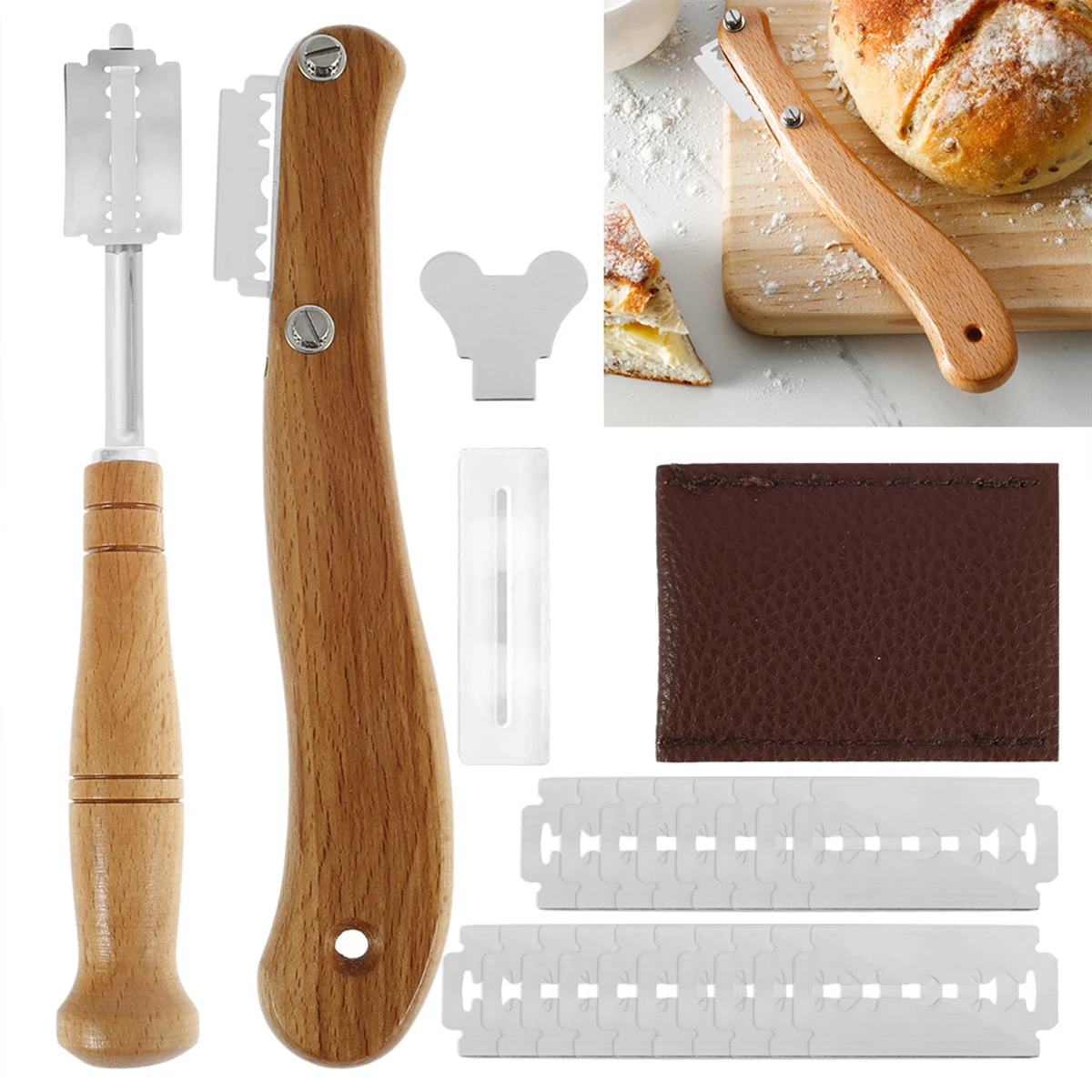 25/12Pcs Brot Cutter Slashing Scoring Werkzeug Edelstahl Klingen Teig Slicer Messer für Küche Backen Zubehör brot Trimmer