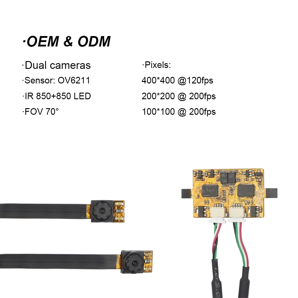 OEM OV6211 B&W 850 Ir LED Dual Lens Camera Module Mini UVC USB VR Eye Tracking CMOS 0.3Mp Monochrome Binocular Camera Modules