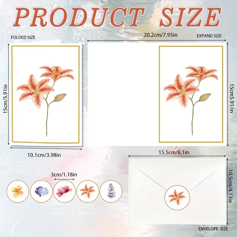 20 Sets Watercolor Wildflower Thank You Cards with Envelopes & Sealing Stickers, Assorted Minimalist Floral Greeting Note Cards, Gold Border Blank Inside Appreciation Cards for Wedding, Small Business Package Inserts, Bridal Shower Gifts
