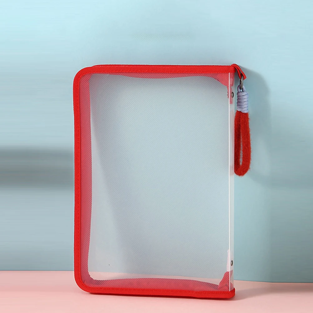 

4Pcs Transparent Zipper File Bags with Handle Clear Document Organizers Multi-Functional Storage Pouches for Office School