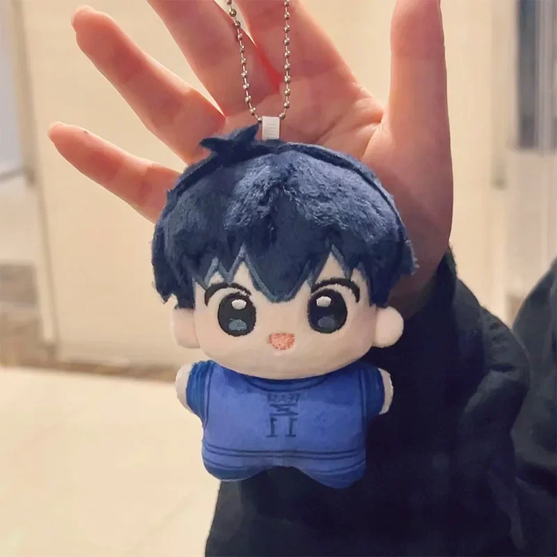 Isagi Bachira Plush Toy Keychain para crianças, pingente de mochila Anime Blue Lock, boneca de pelúcia fofa, coleção de presentes 10cm