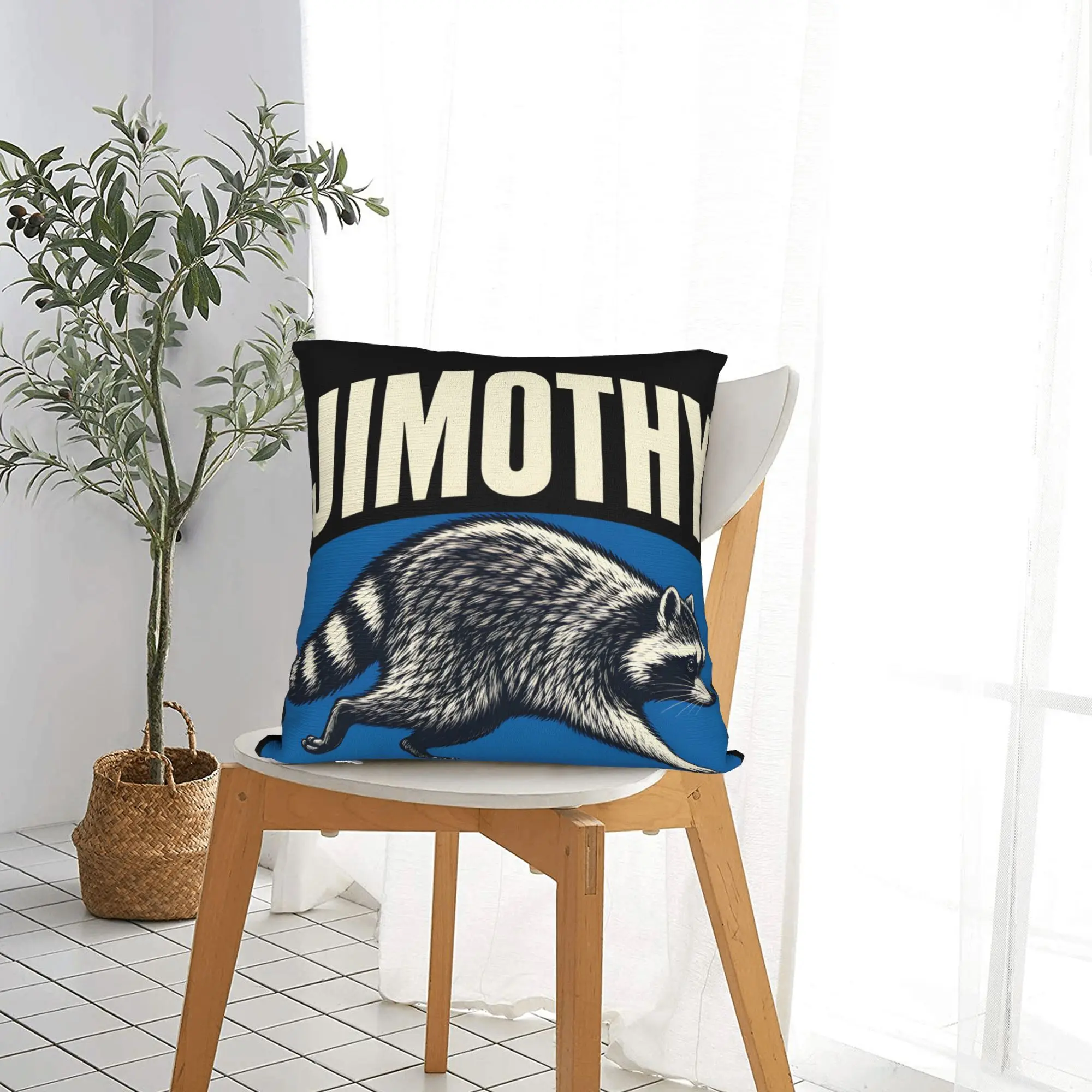 Jimothy Raccoon Square Pillow Case Cute Panda Cushion Covers Custom Zippered Decorative Pillowcase for Home 18
