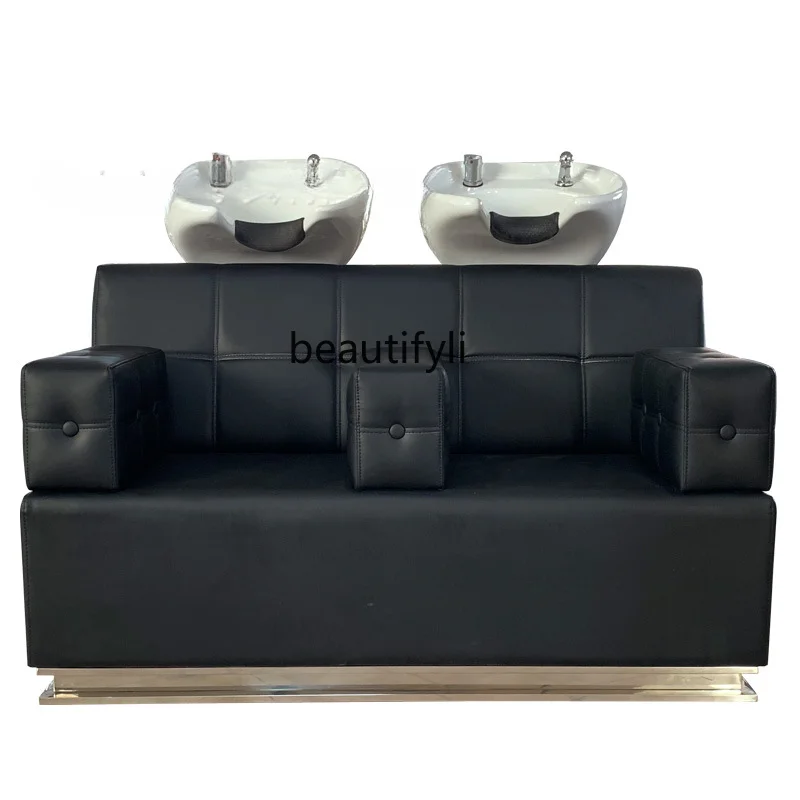 

Hair Salon Lying Half Shampoo Chair Flushing Bed Massage Couch Barber Shop Ceramic Basin Salon Bed