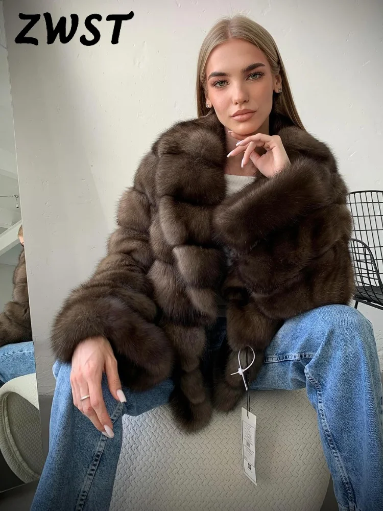 

Warm Fur Collar Loose Outwear Women Chic Patchwork Open Stitch Warm Oversize Coat 2025 Autumn Winter Thicken Outwear