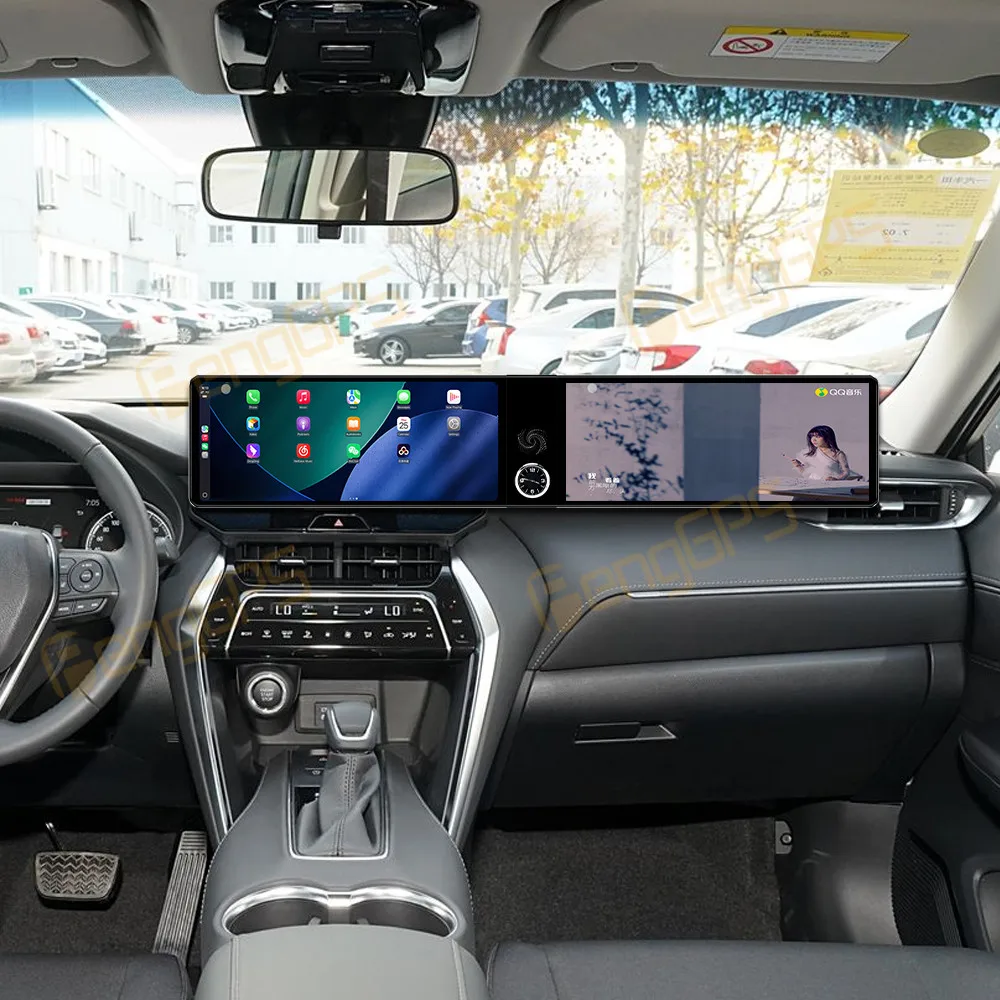 شاشة مزدوجة 12.3 بوصة أندرويد 13 راديو السيارة CarPlay لتويوتا هارير 2021-2024 شاشة تعمل باللمس مشغل وسائط متعددة رئيس وحدة DSP