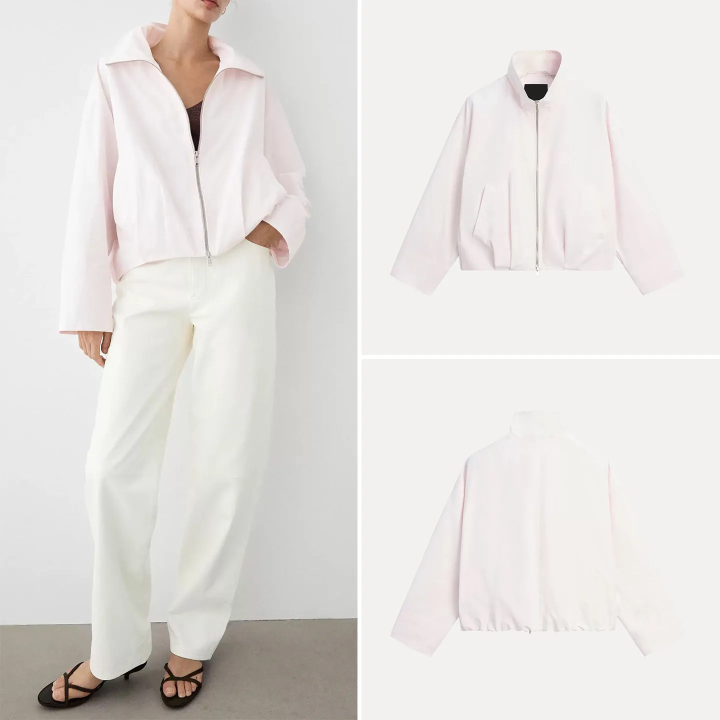 

Functionality Meets Style: High Collar Pilot Jacket Long Sleeve Women's Fashion Summer Outfit 06705353622 ZADATA Standard Fit