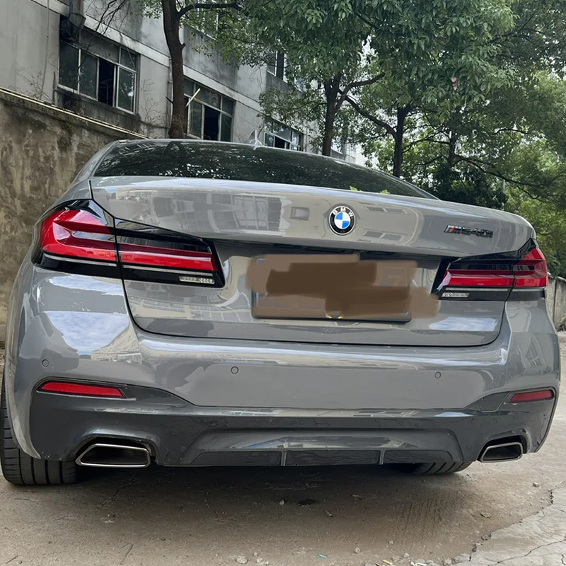 Square Exhaust Tip Cover Trim Stainless Steel for BMW G30 G31 530i 520i 530d 520d 2018-2021 Rear Muffler Tailpipe Frame (1 Pair) view 6