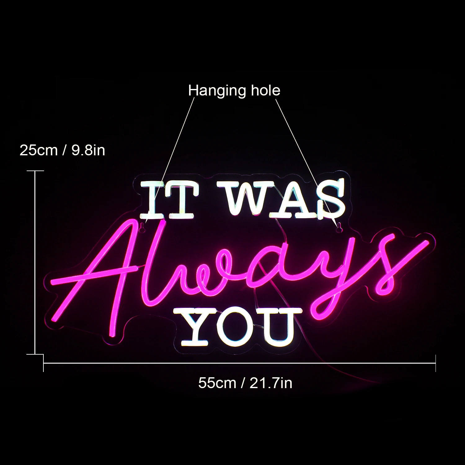 It Was Always You Neon Sign Board Custom Neon Art Party Proposal Mural Bedroom Roomdesign Wedding Ceremony Scene Wall Decoration