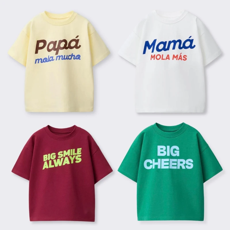 Printed Letters Children Tshirts Summer Clothing 2026 New Kids Girls And Boys Simple Versatile Short Sleeve Tops T-shirt O-neck