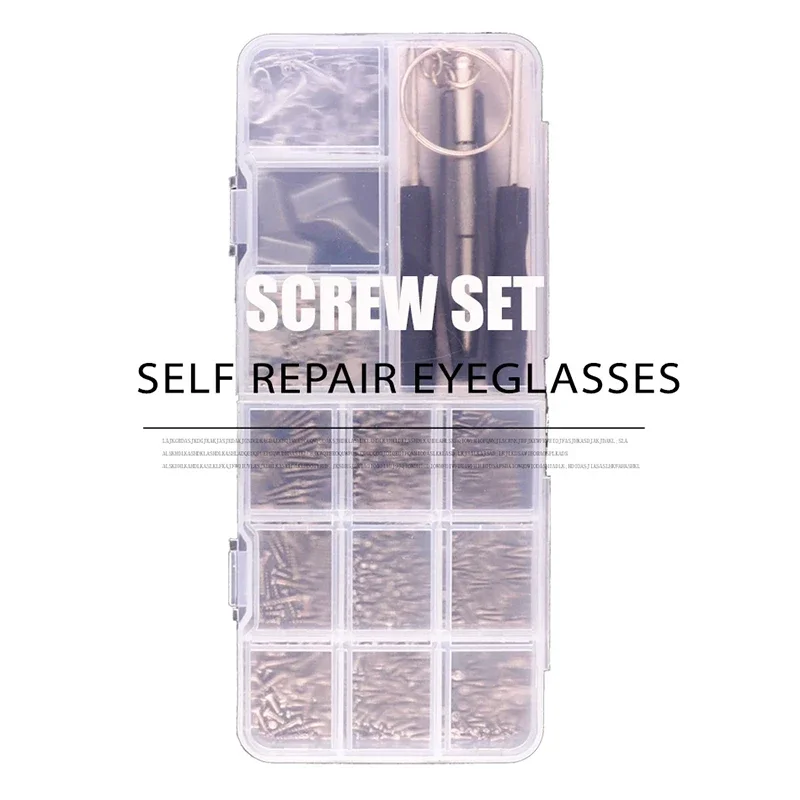 500pc Eyeglasses Sunglasses Repair Kit Tool Glasses Screwdriver Screws Sets Nuts Nose Pad Optical Repair Tool Parts Assorted2030 image 6