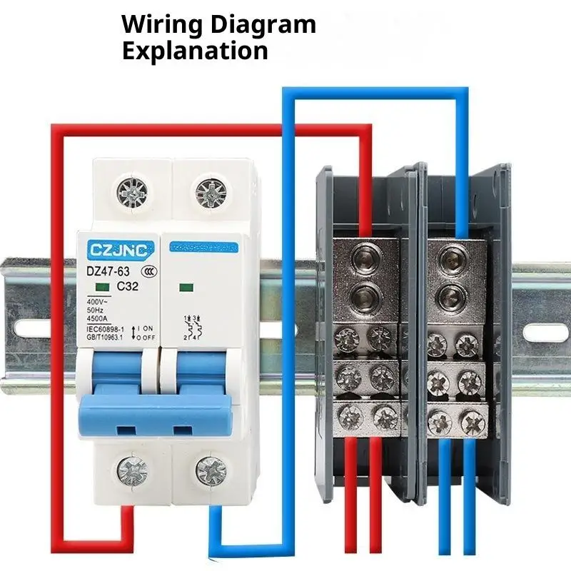 New One In Multiple Out Din Rail Terminal Block 150A Universal Distribution Box Wire Connector ABS/Copper Power Junction Box