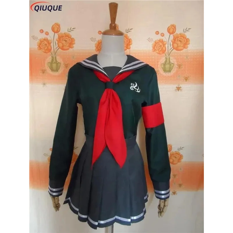 

qq023Super Danganronpa 2 Peko Pekoyama Cosplay Costume Wig Glasses Women Girls Dress Sailor Suit JK School Student Uniform Custo