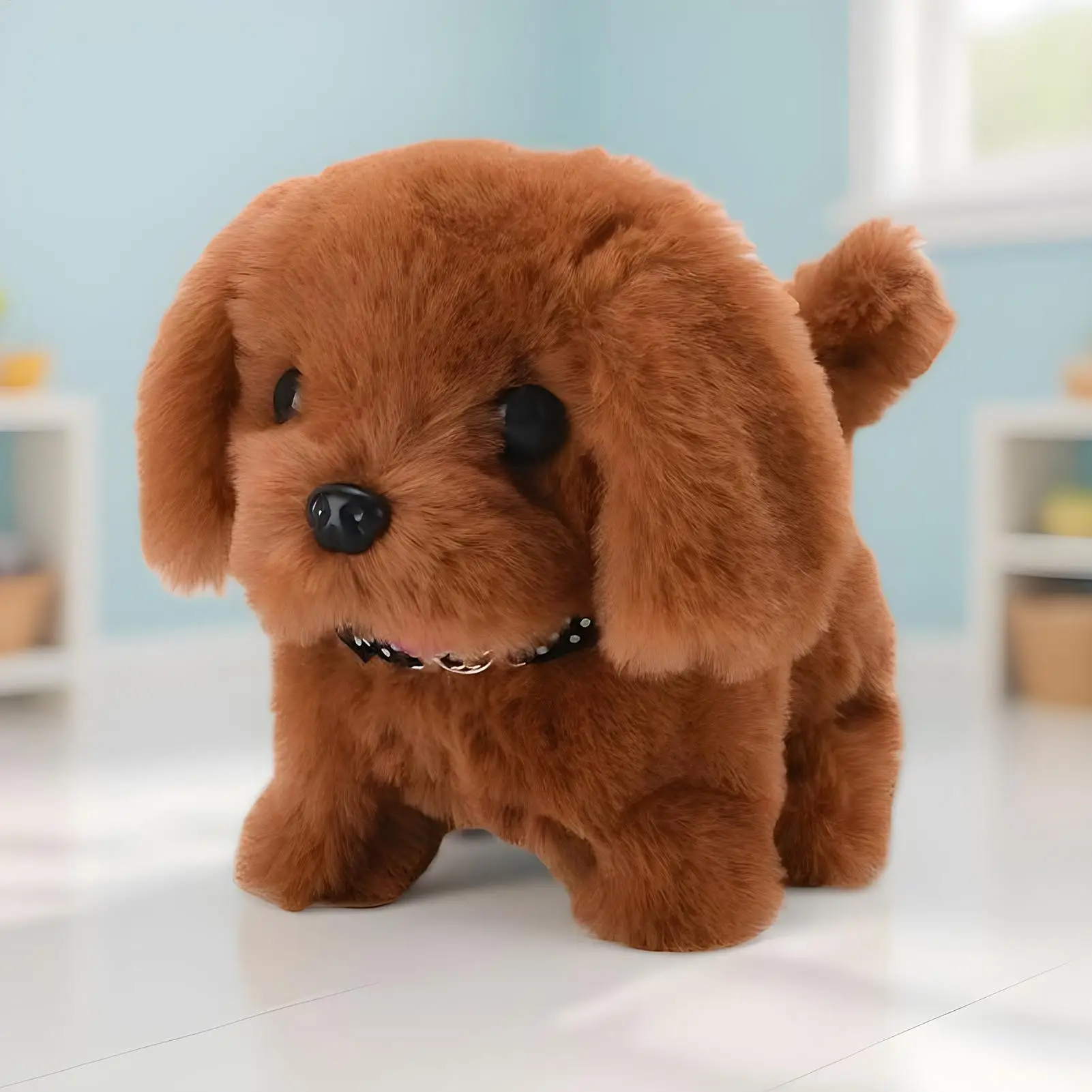 2026 New Simulation Cute Plush Robot Puppy Interactive Walking Simulated Puppy Barking Tail Wagging Puppy Plush Toy Chilren