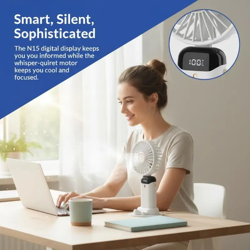 Usb Rechargeable Portable Handheld Fan – Cute Plastic Design, Dual Use (Handheld/Stand), Summer Cooling Fan For Kids & Adults
