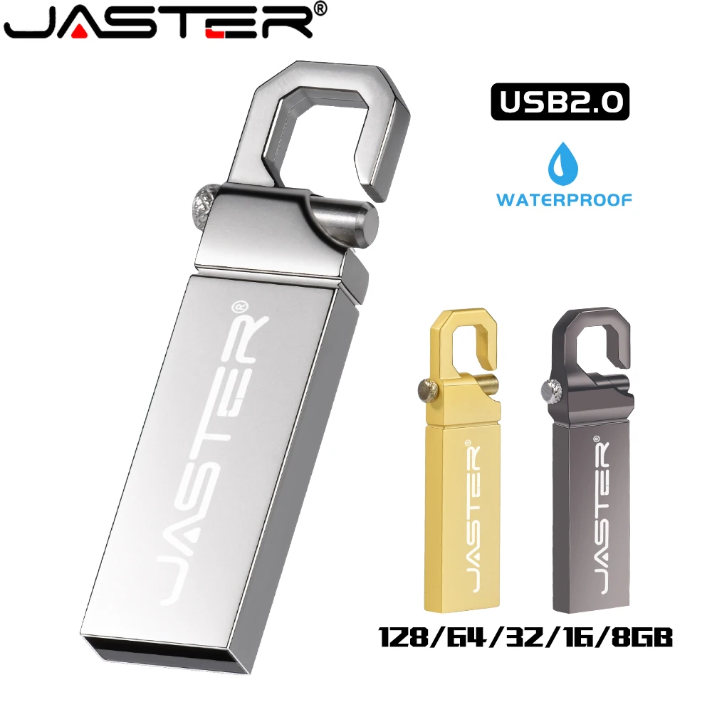 JASTER High Speed USB 2.0 Flash Drives 128GB 64GB Metal Mini Pen Drive 32GB 16GB Creative Gift U Disk for Laptop USB Stick 8GB