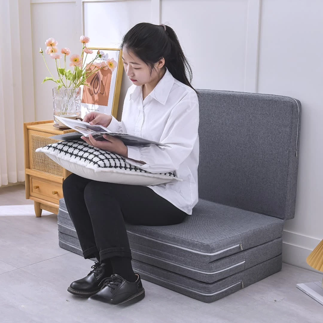 Thickened four fold sponge nap mattress for lazy students, office tatami mattress for nap time Ground floor artifact image 3
