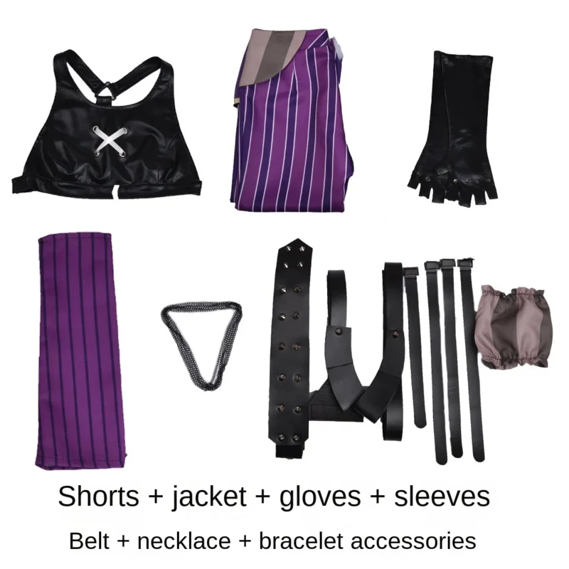 أزياء جينكس التأثيرية لعبة LOL League of Legends Cos ملابس علوية سراويل علوية لحفلات الهالوين كرنفال زي لعب الأدوار للنساء والفتيات