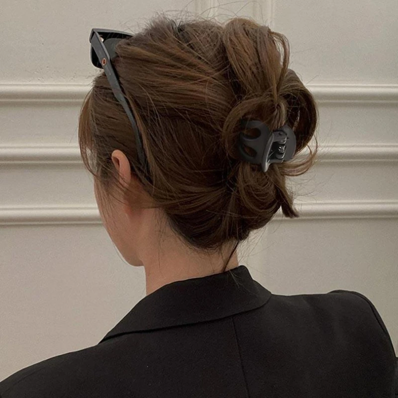 Матовый коготь для волос в виде тыквы, профессиональный салонный зажим для волос, держатель для высокого хвоста, элегантный аксессуар для волос, маленький зажим