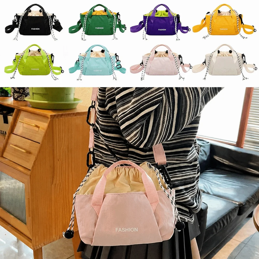 Portable Multicolor Crossbody Bags Drawstring Closure Nylon Drawstring Bags Multi-functional Large Capacity Handbag Sport Bag