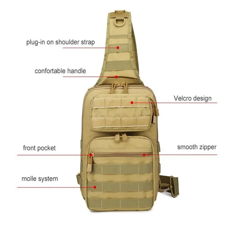 سعة كبيرة حقيبة رجالية التكتيكية حقيبة صدر للرجال الصيد الصيد حقيبة يد التخييم التنزه حقيبة كتف السفر في الهواء الطلق حقيبة كروسبودي