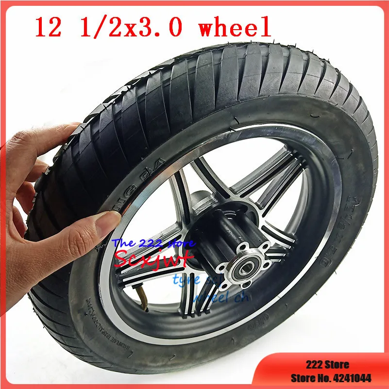 Motorcycle accessories 12 1/2 X 3.0 Wheel Tire Inner Tube & Rim Set fits electric scooters E-bike folding bicycles 12\'\' wheels