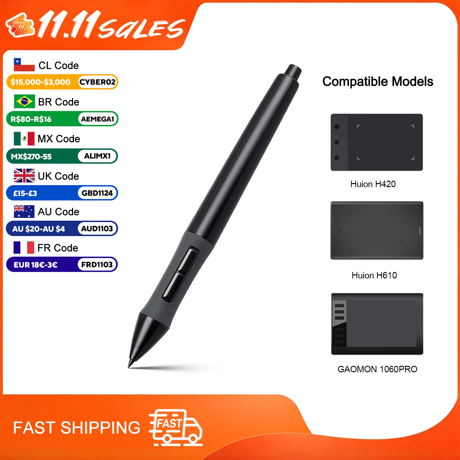 Graphic Tablets Pen AP10 For Drawing Digital Tablet Huion 680S H420 580 H610 1060 Pro/Graphic Tablets GAOMON S56K/M106K  Stylus