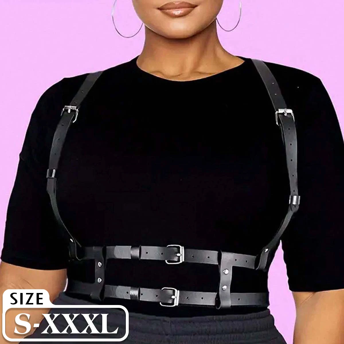 arnes mujer arnes mujer de cintura lenceria Cinturón de cuero PU para mujer, estilo gótico, con arnés decorativo, correa ajustable, accesorio de moda para regalo del Día de San Valentín, para combinar con el atuendo.