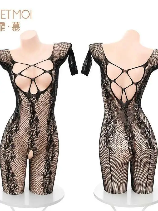 Collants porno sans entrejambe, vêtements de Cosplay Lolita, body Teddy, collants en maille, bas ouverts, tentation, Lingerie de flirt, charme d'amour